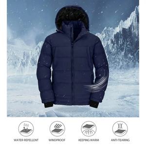 Chaqueta acolchada personalizada, abrigo cálido de invierno, chaqueta con cremallera y cintura elástica, nuevo diseño, chaqueta de plumón de alta calidad con capucha para hombre, chaqueta para exteriores - Product Image 4