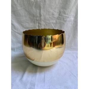 Hot Selling Unique Fancy Texture Silver Color Finishing Shiny Polished Luxurious Quality Metal Flower Pots And Planter <b>Supplies</b> - Product Image 2