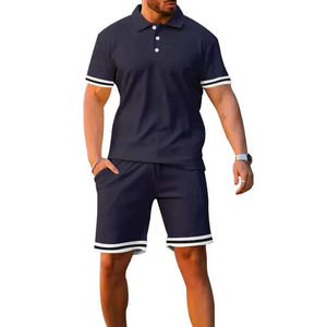 Nouvelle arrivée de vêtements de sport de jogging pour l'été personnalisés en gros Polo et short de gymnastique 2 pièces Ensemble de shorts et t-shirts pour hommes - Product Image 3