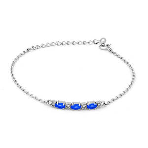 Pulsera de Moda con Dijes Lineales Azules y Plateados - Product Image 3