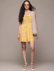 Robe en coton imprimé bloc à la main indienne nouvelle tenue d'été décontractée à la mode avec tour de taille naturel de style doux pour le cadeau de la Saint-Valentin - Product Image 3