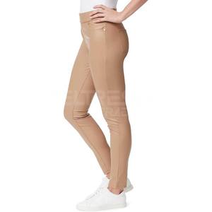 Ropa informal para mujer Pantalones de cuero de talla grande Diseño original con cintura media personalizada Frente plano Precio al por mayor - Product Image 5