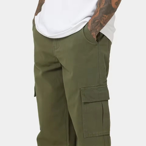 Pantalon kaki Double plissé classique pour hommes de haute qualité Polyester léger sportif taille moyenne pantalon de survêtement tactique avant plat - Product Image 3