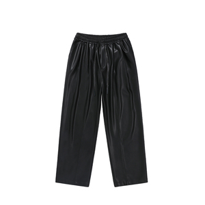 OEM โลโก้ที่กําหนดเองหนัง Sweatpants หนังที่กําหนดเองสไตล์ถุงกางเกงกันลมที่กําหนดเองบาน streetwear หนัง jogger unisex - Product Image 5