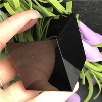 Cube d'obsidienne noire fait main de haute qualité, géométrie sacrée, support en agate et cristal, propriétés métaphysiques de guérison, pour la maison