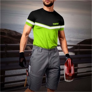 Vêtements de travail de sécurité deux tons Construction Vêtements de sécurité réfléchissants Pull Over Tee Shirt pour hommes - Product Image 5