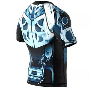 Chemise de compression imprimée avec logo personnalisé pour hommes vente en gros de MMA Rash Guard sublimé BJJ Gear anti-UV UPF50 lavé - Product Image 5