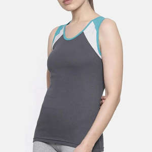 เสื้อกล้ามผู้หญิงไซส์ใหญ่ ผ้าฝ้าย/ใยไผ่ ลายพิมพ์ลำลอง สำหรับออกกำลังกาย ฟิตเนส คอกลม ปักลาย สำหรับฤดูร้อน - Product Image 4