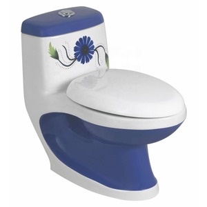 Salle de bain d'hôtel haut de gamme S-Trap P-Trap Commode WC Toilette monobloc en céramique Cuvette de toilette en marbre blanc - Product Image 4