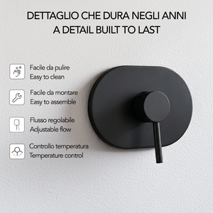 Miscelatore doccia da incasso monocomando Koricini Fiemme nero opaco - Product Image 2