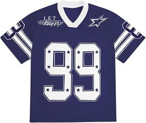 OEM Direct Factory Custom <b>Y2K</b> Oversized 100% Polyester Unisex Short American Football Retro Jersey Baggy Fit Streetwear - Product Image 1
