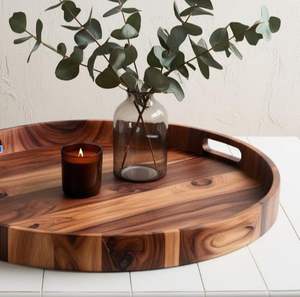 Wooden <b>Round</b> <b>Trays</b> Crafted For Everyday Use In Busy Kitchens With Reliable Build And Smooth Edges - Product Image 4