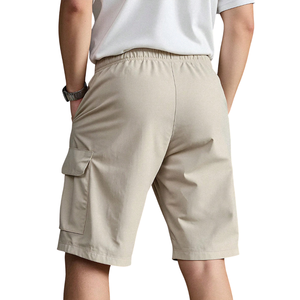 <b>Mens</b> 100% Cotton Cargo <b>Bermuda</b> <b>Shorts</b> XL Elastic Drawstring Waist Multiple Pocket Casual Summer Outdoor Lightweight Quick Dry - Product Image 2