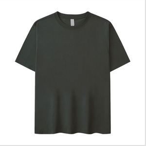 100% algodón Slim Fit diseño liso Fitness camiseta para hombres y niños sin marca estilo ajustado negro diseñador camisa en blanco - Product Image 5