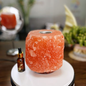 Lámpara de sal de roca rosa del Himalaya al por mayor difusor de aceite aromático natural estilo Feng Shui con humidificador de técnica tallada - Product Image 5
