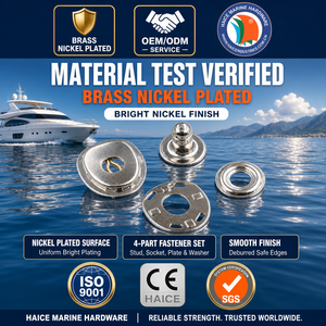 Vis de fixation à bouton-pression en laiton nickelé pour <span class=keywords><strong>toile</strong></span> de bâche marine 23x20mm, accessoires de quincaillerie pour yacht et <span class=keywords><strong>bateau</strong></span> - Product Image 3