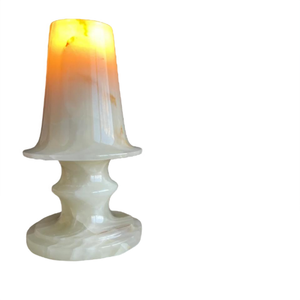 Mini lampe de pierre précieuse d'onyx, lampe de table de pierre précieuse de cristal, lampe de marbre blanc - Product Image 3