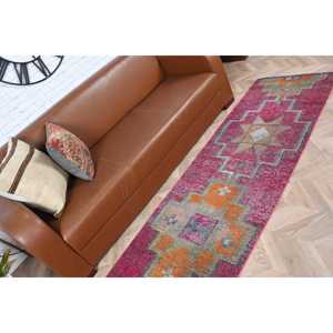 Rug, 2.3x9 ft Turkish Rug, <b>Red</b> Southwestern Rug <b>Wool</b> - Product Image 3