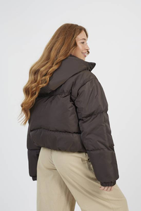 <b>Long</b> Winter <b>Canvas</b> Knitted Breathable Outdoor Puffer Jacket for Women Hooded Detachable Collar 100% Polyester Filled Cotton - Product Image 2