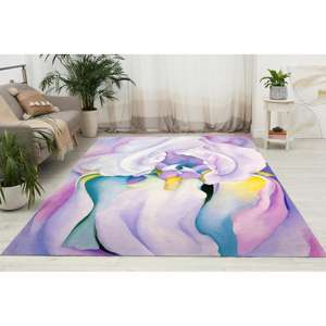 Alfombra de Arte Abstracto, Alfombra Estampada con Luz de Iris, Diseño de Georgia O'Keeffe, Alfombra Delgada No Tejida - Product Image 1