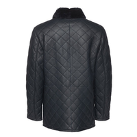 Veste bomber classique de haute qualité Silo Sports B3 pour homme en cuir de mouton, col en fourrure de renard, taille plus, fermeture éclair noire, tricotée