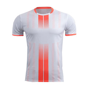 Nouveau maillot de sport respirant à manches courtes en sublimation, 100 % polyester, séchage rapide, tissu durable pour les sports d'été, pour hommes - Product Image 1