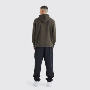 Sweat à capuche pour homme en polaire 500 g/m² avec logo de marque personnalisé, blocs de couleur, polyester/coton épais, coupe ample et oversize - Product Image 2