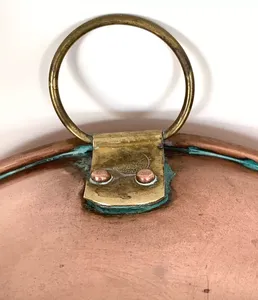 Suministro directo de fábrica Ecológico Tazón grande de cobre para mezclar clara de huevo Utensilios de cocina redondos Tazón de acero para comida de fiesta con asa - Product Image 5