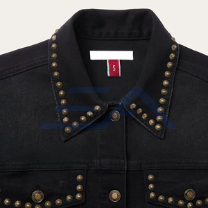Veste en jean slim pour homme, de haute qualité, 100% coton, respirante, écologique, pour usage extérieur décontracté, personnalisable sur le devant - Product Image 3
