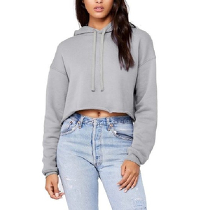 Women's Custom <b>Winter</b> Oversized Crop <b>Top</b> OEM Service Pullover Hoodie Long Sleeve Fleece Front Logo - Product Image 6