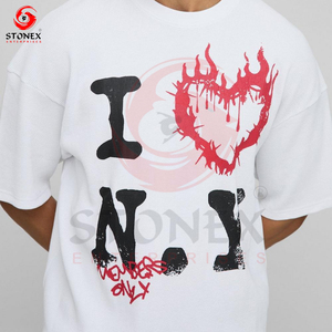 Camiseta de gran tamaño para hombre, camisetas personalizadas con estampado personalizado, fabricante de camisetas Boxy Fit de algodón 100% de lujo - Product Image 2