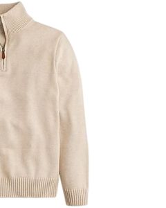 Manufacturer Customized <b>Mens</b> Quarter Zip <b>Knit</b> Sweater Solid Smooth <b>Knit</b> High Neck Warm Winter Casual Pullover OEM Custom - Product Image 3