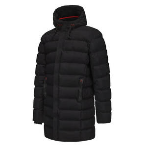 Veste parka d'hiver pour homme en gros au Canada, taille plus 6XL, longue, épaisse, col montant, capuche, tissu imperméable, motif léger, logo - Product Image 2