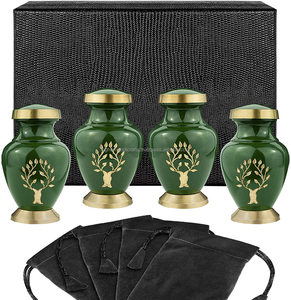Set of 4 Customized Metal Chelice Urn Pewter Finish Adult Funeral Cremation <b>Keepsake</b> Urn Decorative Adult Cremation Urn Set - Product Image 4
