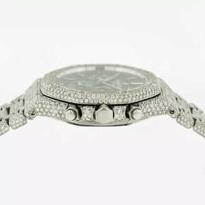 Montre Hip Hop avec mouvement à quartz en moissanite, cadran en verre - Product Image 4