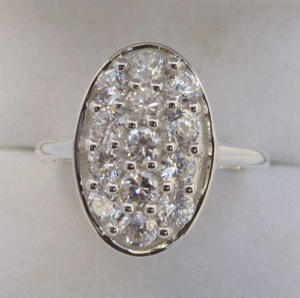 Shah Gems Women's Natural <b>CZ</b> <b>Ring</b> in 925 Sterling Silver Geometric Pattern with Rhodium Plating Cute Style Everyday Wear - Product Image 1