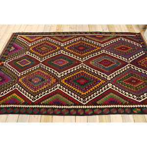 Tapis turc vintage, tapis de 5,8 x 9,2 pieds, tapis en laine persane rouge - Product Image 2