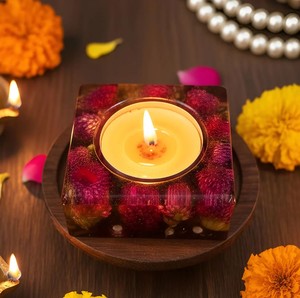 Bougeoir en cristal fabriqué à la main avec un design personnalisable pour les mariages et l'éclairage domestique festif - Product Image 4