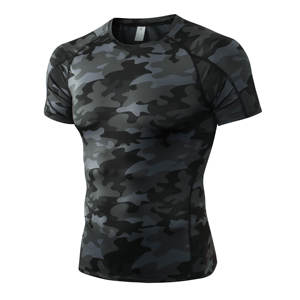 Custom Logo Breathable Quick Drying <b>Summer</b> Short Sleeve Round Neck Men Polyester Spandex Compression T <b>Shirt</b> Sports Gym T <b>Shirt</b> - Product Image 1