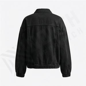 Oversize Drop Shoulder Streetwear Denim Jacket Women Latest Adjustable Color Block Jean Coat Stylish Outerwear Customized Color - Product Image 2