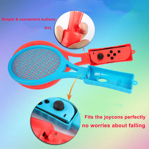 Raquettes de tennis en plastique en pack double, fournies par l'usine, pour accessoires de jeux Nintendo <span class=keywords><strong>Switch</strong></span>, colorées - Product Image 3
