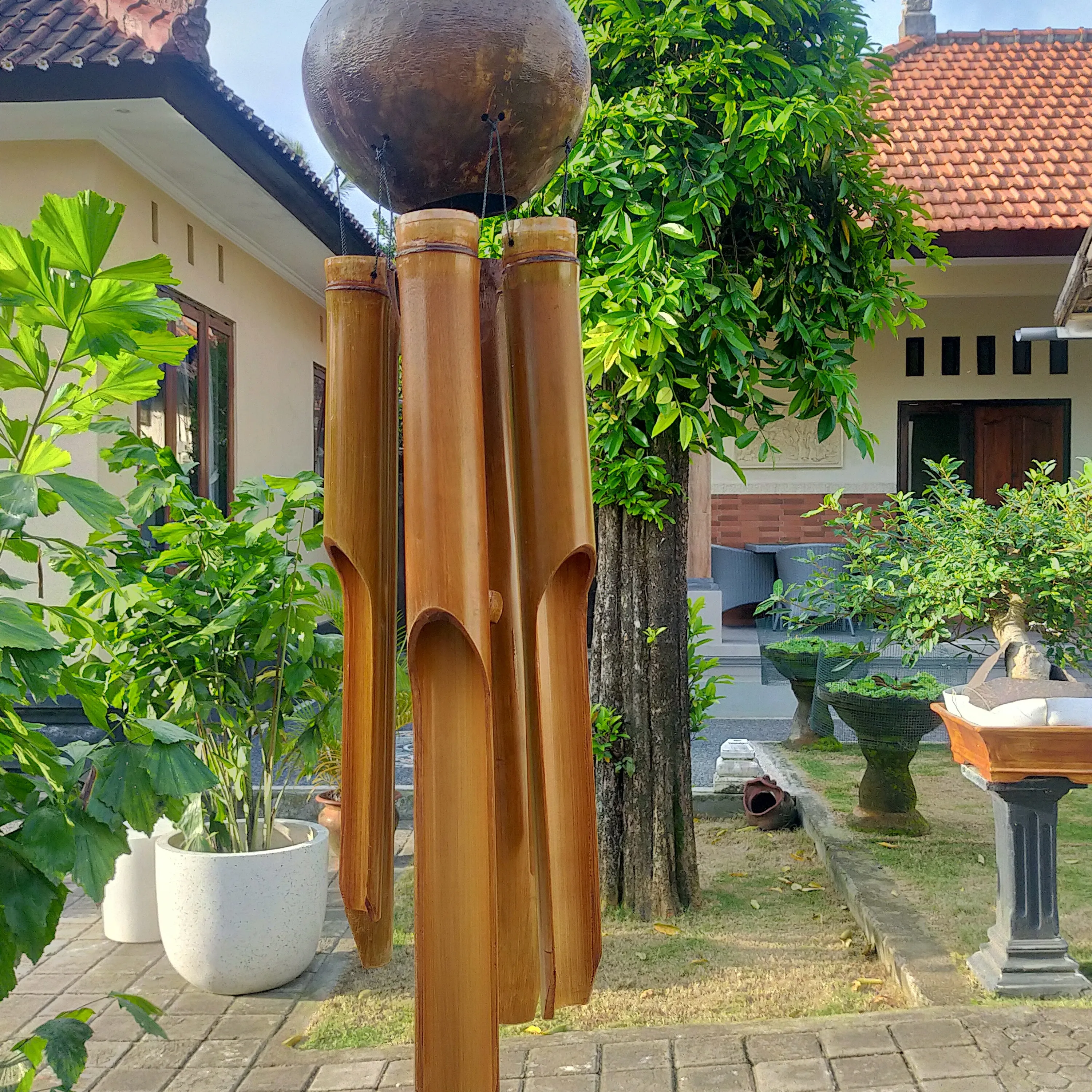 Bali Bamboo Windchimes decoration made by small family business in Bali available in different size and design