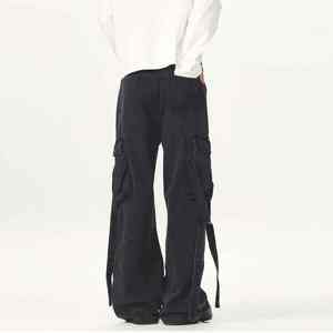 Pantalones vaqueros personalizados de algodón para hombre 100% pantalones vaqueros con costuras duraderas de ajuste clásico para uso diario y ropa de calle - Product Image 3