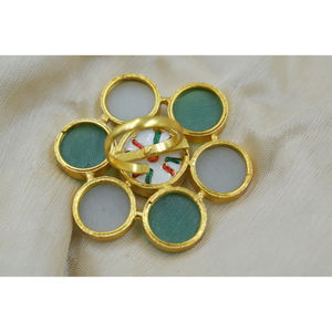 Diseño de flores, joyería chapada en oro, anillos de flores de piedra de latón chapados en oro, joyería básica para mujer, anillos de joyería de moda - Product Image 5