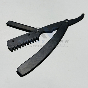 Nouveau lancement rasoir amincissant de barbier de sécurité professionnelle H5 rasoir à lame unique en acier inoxydable entièrement noir Swing Lock - Product Image 3