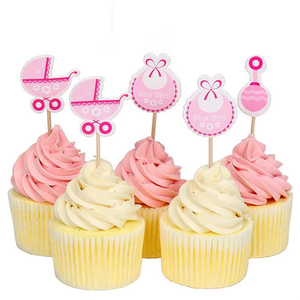 18 Pack Glittery Cupcake Toppers - Happy Birthday Ice Cream Fruit Themed Party Decor For Baby Showers & Kids' Birthdays