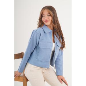 Chaqueta Azul con Patrón Bouclé al por Mayor para la Temporada de Otoño - Product Image 4