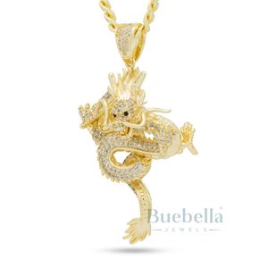 Collar de dragón del Lejano Oriente, colgante de Hip Hop helado para hombres, símbolo de fuerza, sabiduría, joyería de lujo - Product Image 1