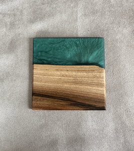 Posavasos de nogal personalizados de alta calidad, posavasos de resina epoxi verde moderno para Bar, cocina, Oficina - Product Image 6