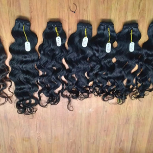 มัดผมคนอินเดียดิบต่อผม100% ผมมนุษย์ต่อผมธรรมชาติผมชาวอินเดียยังไม่ผ่านกระบวนการ - Product Image 1